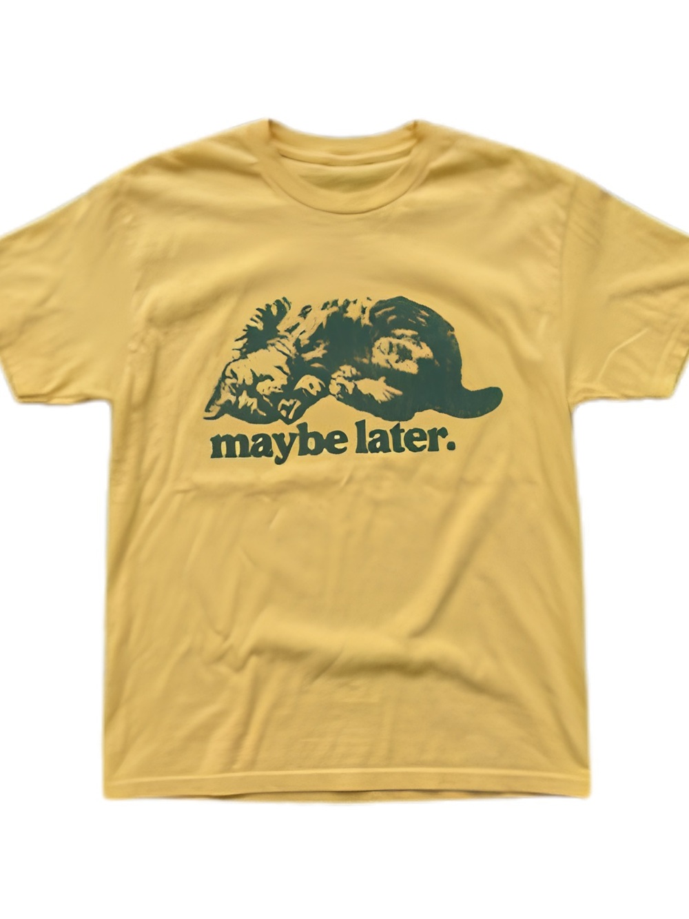 Gildan Maybe Later Yellow Reptile Graphic Tee
